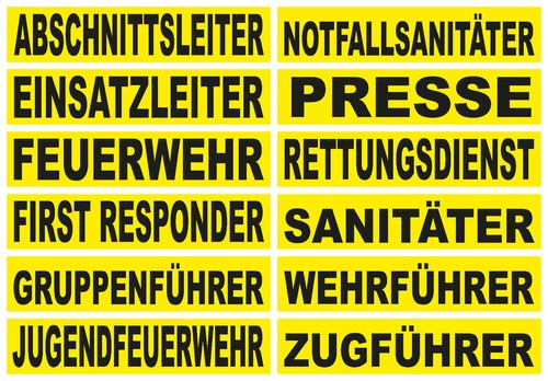 Feuerwehr reflex rückenschild - feuerwehr,